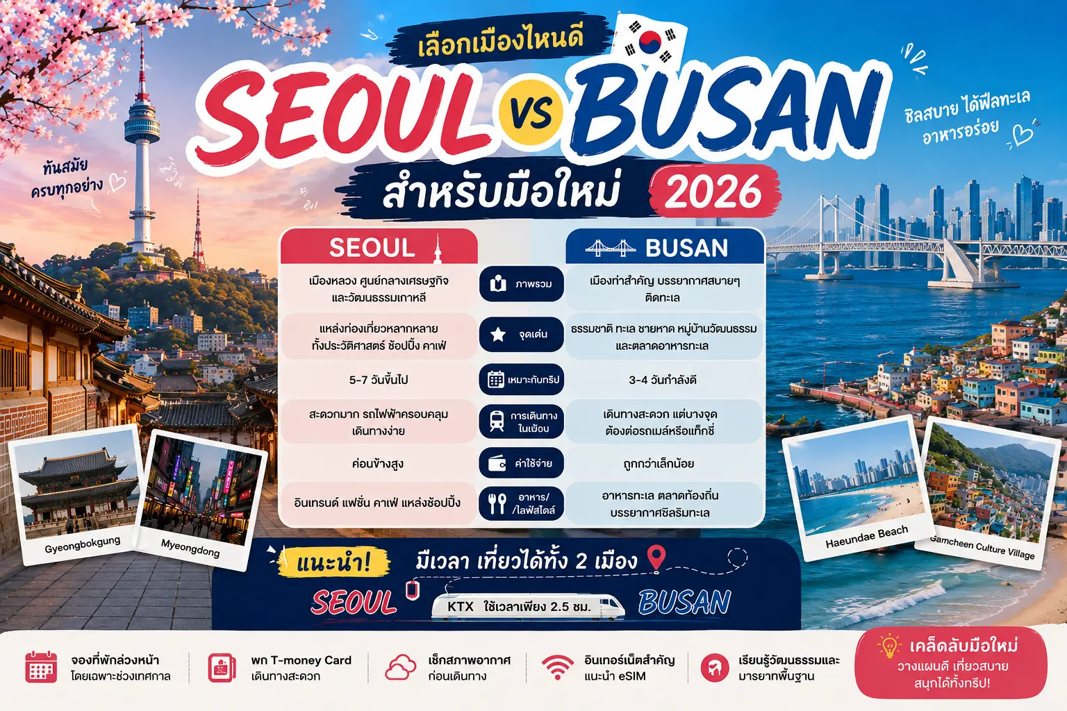 Seoul vs Busan: เลือกเมืองไหนดีสำหรับมือใหม่ - เที่ยวเกาหลี Korea Travel Guide